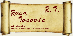 Rusa Tošović vizit kartica